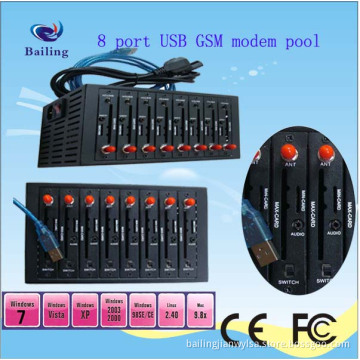 USB Interface with Bulk SMS Software Multi Port of 8 Port, GSM Modem 8 SIM Card Slots